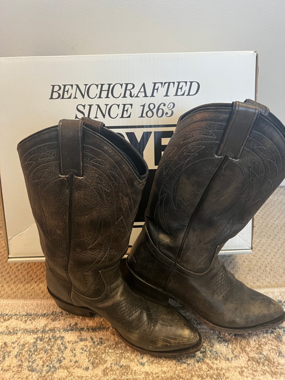 Frye black Leather Cowboy Boots